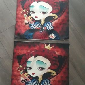NEW QUEEN OF HEARTS PILLOWCASES ALICE  WONDERLAND